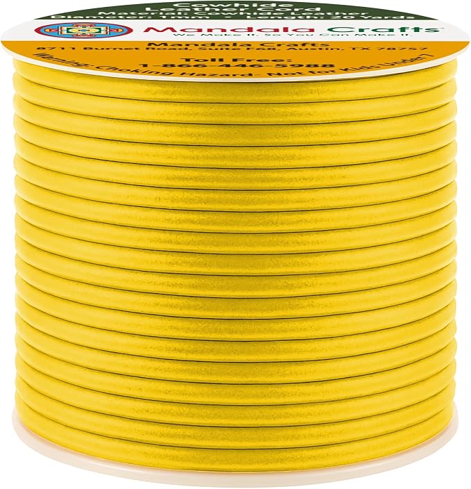 Mandala Crafts Round Genuine Yellow Leather Cord - Image 2