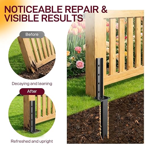 Goovilla Fence Post Repair Kit, Robust Quick-Fix Wood Support - Image 5