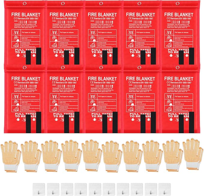 30 Pcs Emergency Fire Blankets for Home and Kitchen 40x40 Inch 10 Fiberglass by Copkim