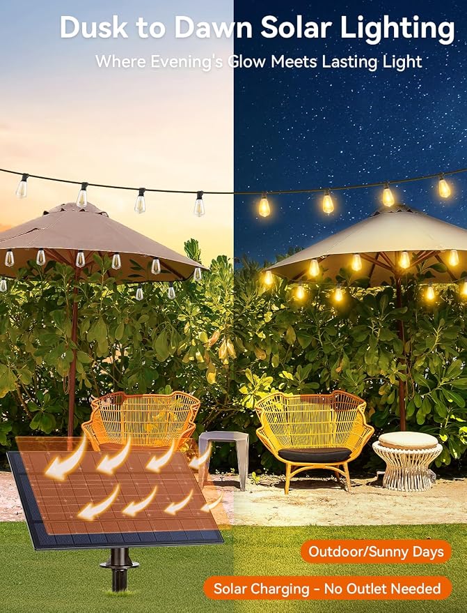 Brightever 200FT Solar String Lights Outdoor Waterproof, Patio Lights Solar - Image 6