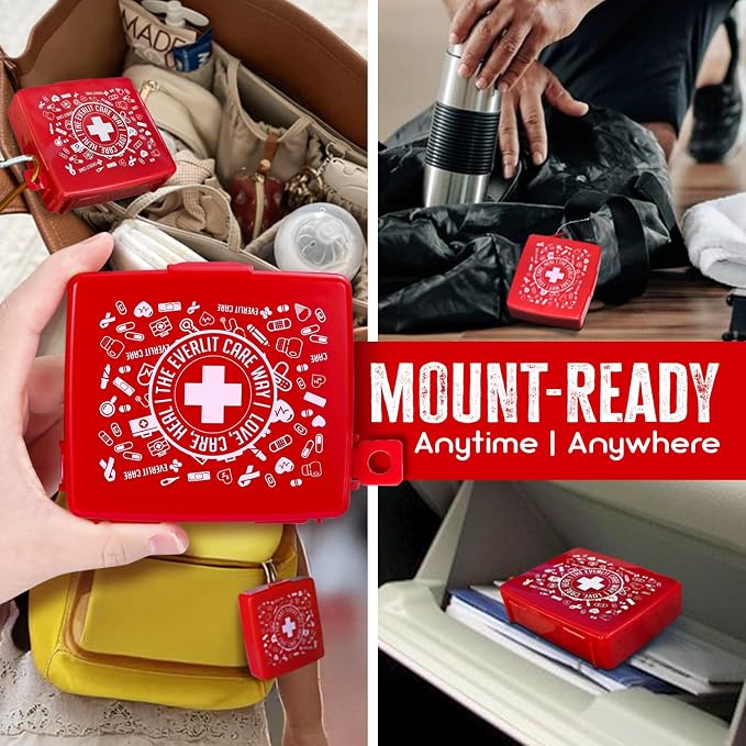 EVERLIT Pocket-Aid Mini First Aid Kit | Compact, Portable Hard-Shell Cases of - Image 3
