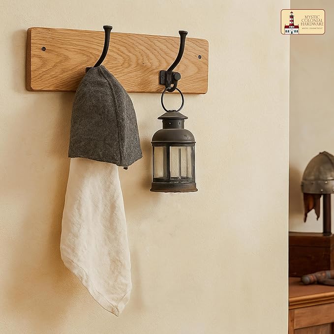 Mystic Colonial Medieval Rustic Cast Iron Wall Hooks Vintage Black Coated - Image 3