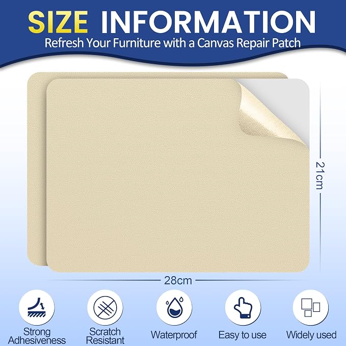 Self-Adhesive Canvas Repair Tape, 8.3" x 11" Waterproof Canvas Repair Patch - Image 2