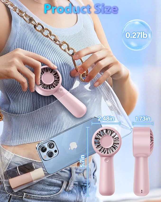 Portable Handheld Fan Personal Small Turbo Hand Fan Powerful, USB Rechargeable - Image 9