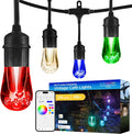 Enbrighten Vibe Vintage Outdoor String Lights Gen 2, 24 RGBWIC Acrylic Bulbs by Enbrighten