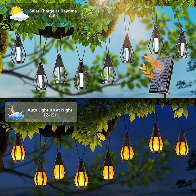 Solar String Lights for Outside, 44Ft Solar Patio Light - Image 2