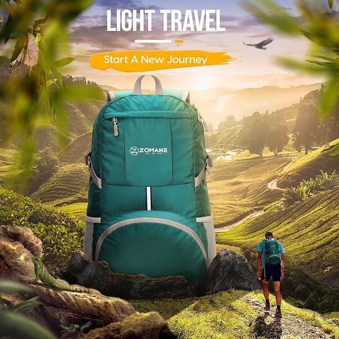 ZOMAKE Lightweight Packable Backpack 35L, Light Foldable Backpacks Water - Image 7