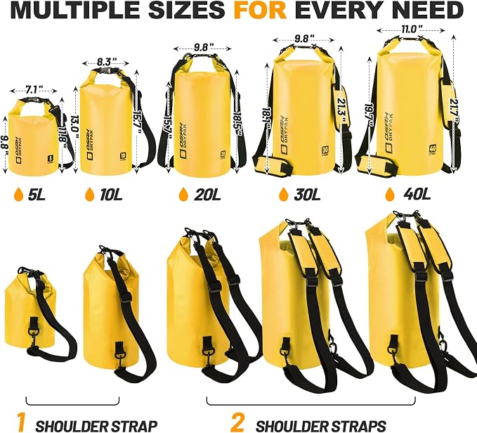 Waterproof Dry Bag, 5L/10L/20L/30L/40L Roll Top Lightweight Storage Backpack - Image 2
