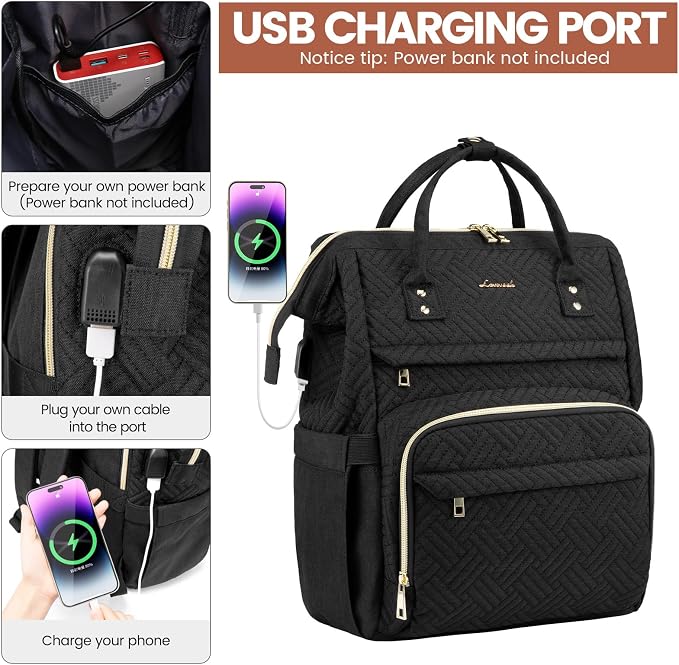 LOVEVOOK Laptop Backpack for Women, 17 Inch Professional Womens Travel Backpack - Image 5
