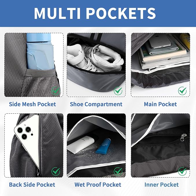 JELUTAR Drawstring Backpack Gym Bag - Image 3