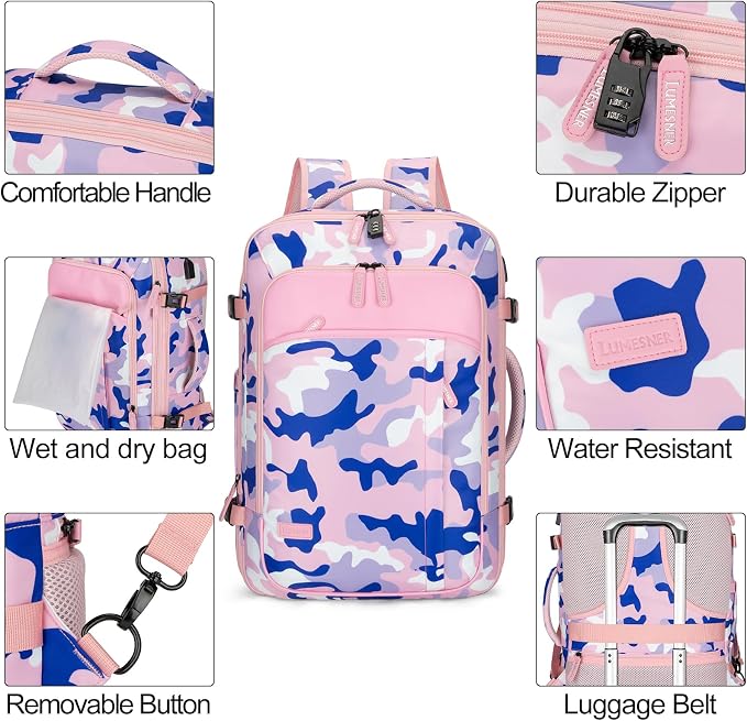 Lumesner Carry on Travel Backpacks, Extra Large 40L Flight Approved - Image 7