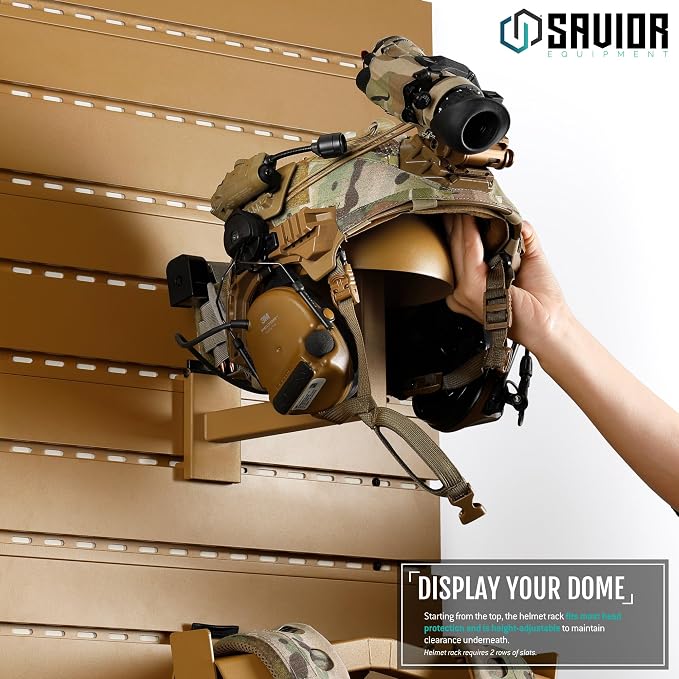 Savior Equipment Wall Rack System Tactical Helmet Attachment Gear Wall Mount - Image 2