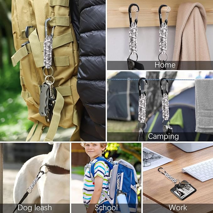 EOTW Paracord Keychain for Men Women Paracord Carabiner Backpack Keychain - Image 6