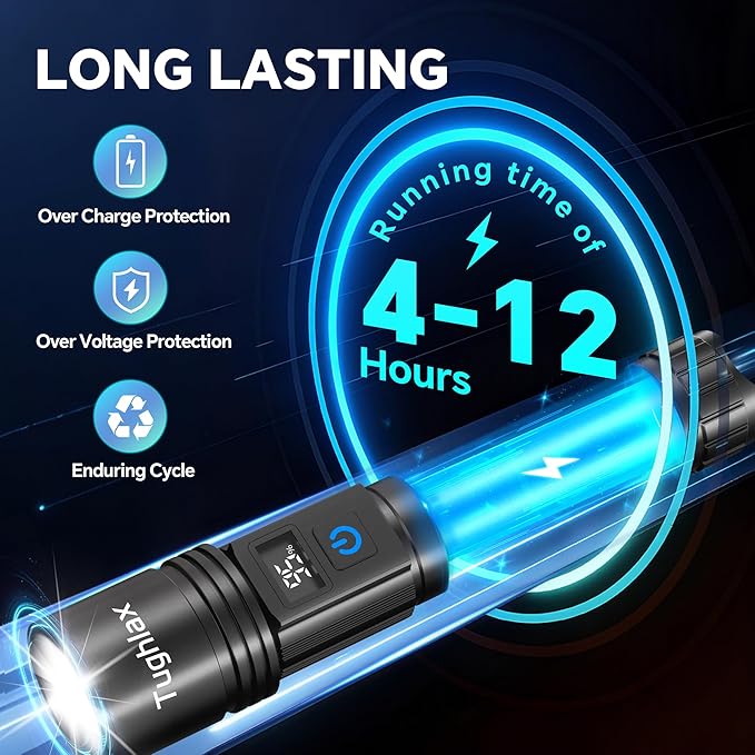 LED Rechargeable Flashlights 9900 High Lumens 2Pack, Super Bright Flashlight - Image 6