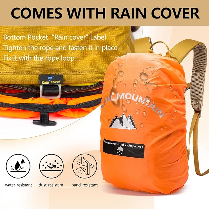 Small Hiking Backpack With Rain-cover, 20L Travel Backpacks - Image 3
