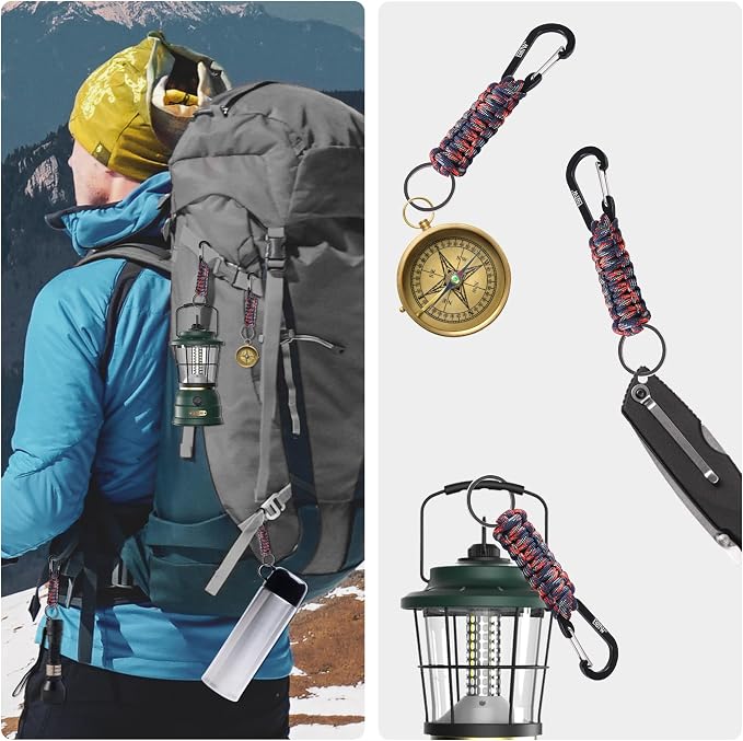 EOTW Paracord Keychain for Men Women Paracord Carabiner Backpack Keychain - Image 2
