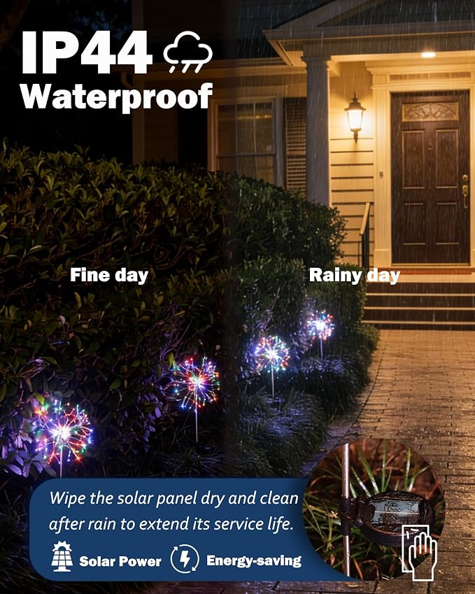 Solar Garden Lights Outdoor Yard Decorations, 8 Pack 150Leds Pathway Lights - Image 6