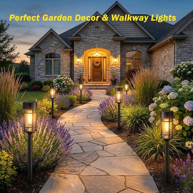 ILANCK Solar Lights Outdoor Waterproof, 8 Pack 21" Solar Pathway Lights - Image 13
