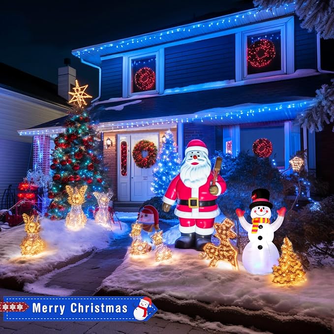 JMEXSUSS 33ft 100 LED Blue Christmas Tree Lights, Battery Operated Christmas - Image 7