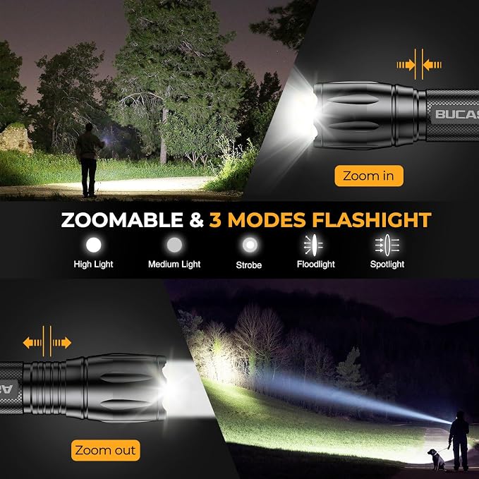 BUCASA 6 Pack Rechargeable Flashlights High Lumens, Brighter Small Flashlight - Image 5