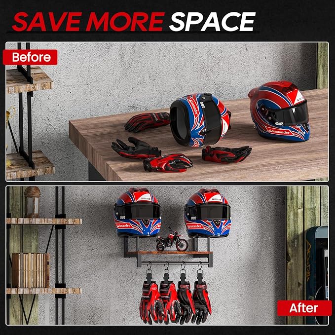 Motorcycle Helmet Holder Wall Mount, Helmet Rack - Image 4