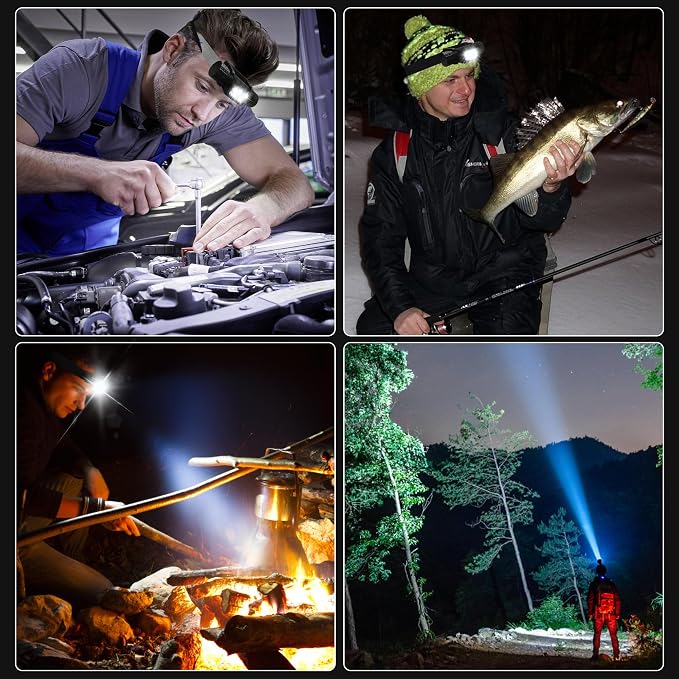 Headlamp Rechargeable, 2000 Lumen Super Bright LED Head Lamp - Image 7