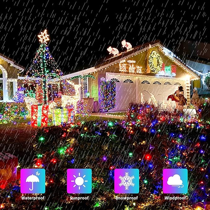 JMEXSUSS 300 LED Christmas Lights Outdoor Waterproof, 8 Modes Twinkle Fairy - Image 4