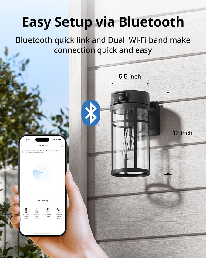 Outdoor Porch Light Security Camera, 2K HD Live View Wi-Fi Human Detection - Image 9