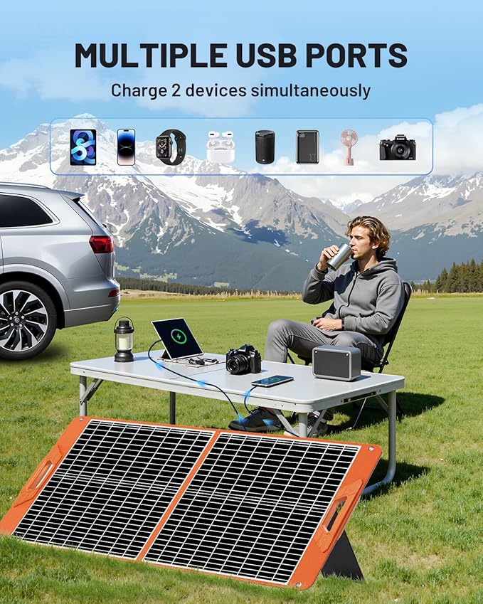 SOLUPUP 60W Portable Solar Panel Charger, 23.5% High Efficiency Foldable Solar - Image 5