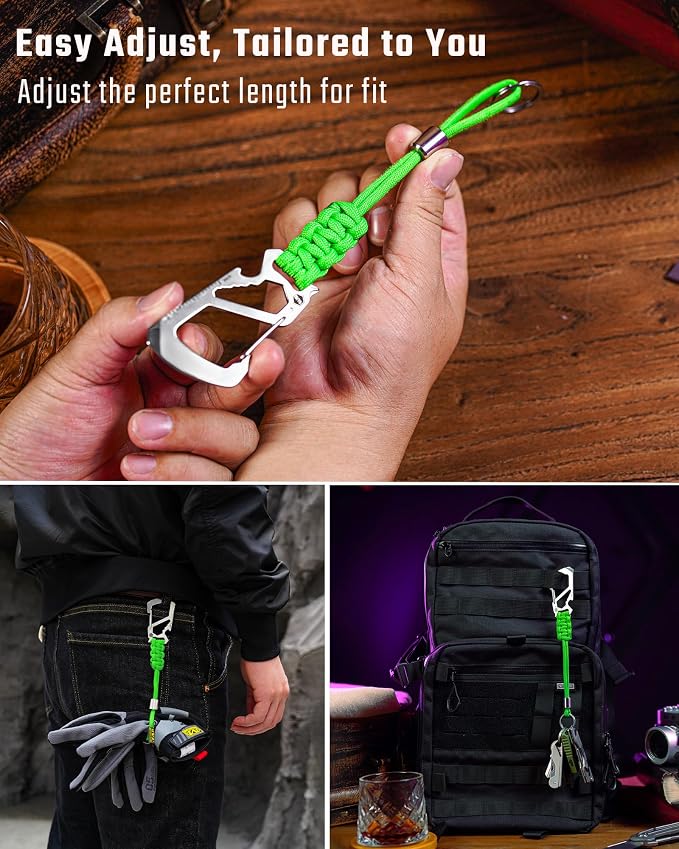 KeyUnity KC04 Paracord Keychain Carabiner Clip, Braided Lanyard - Image 4