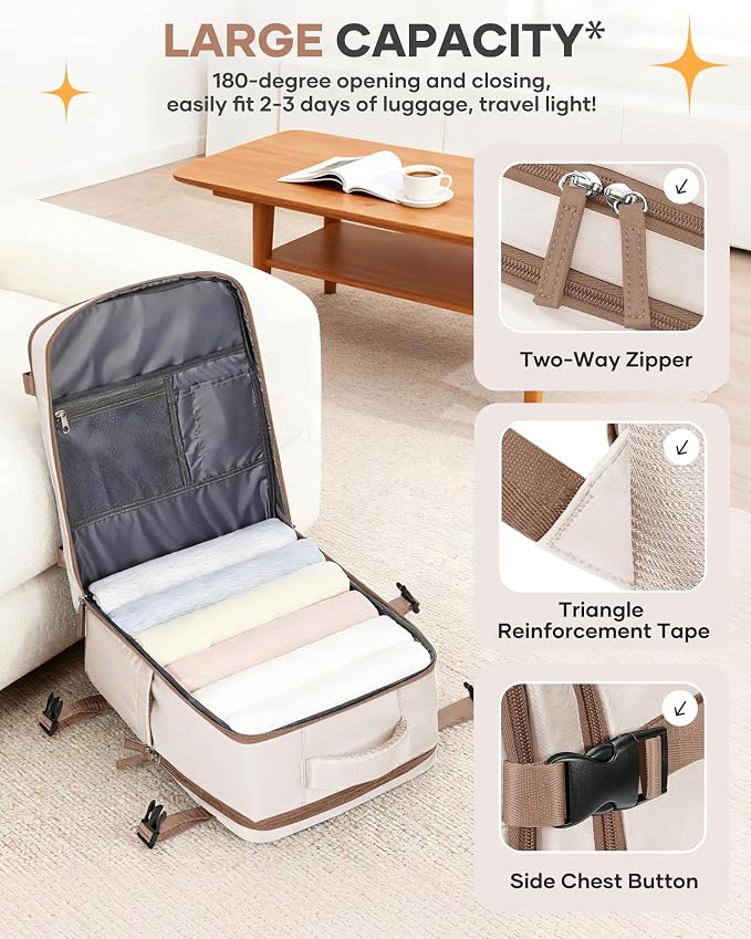 Travel Backpack Carry on Flight Approved Mochila De Viaje Personal Item Backpack - Image 5
