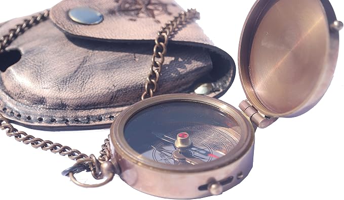 Brass Engrved Compass for Men, Pocket Compass - Image 5