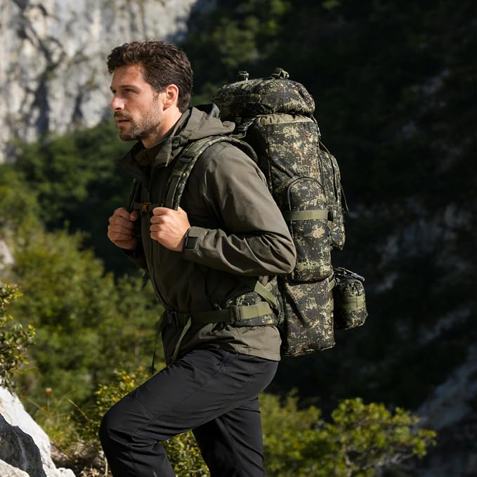 100L Camping Hiking Backpack, Molle military Tactical rucksack backpack - Image 5