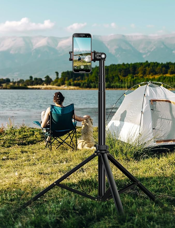 71''/180cm Extendable Phone Tripod Aluminum, Portable Stand - Image 4