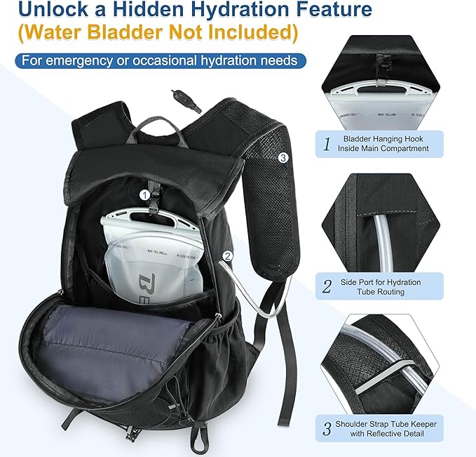 BECOJADDE Hiking Backpack 20L Small Backpack Packable Day pack Water Resistant - Image 5