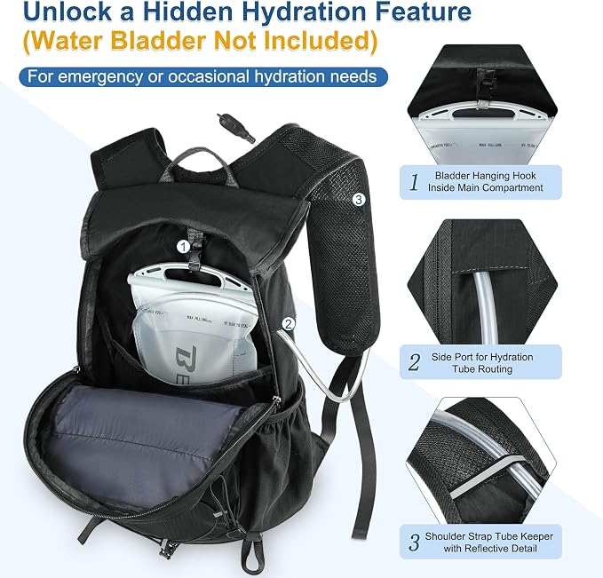 BECOJADDE Hiking Backpack 15L Small Backpack Packable Day pack Water Resistant - Image 5