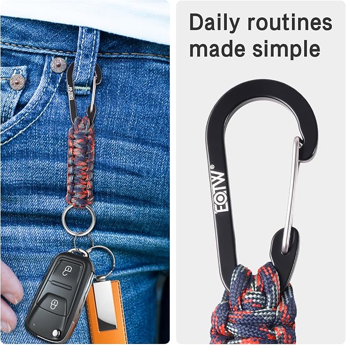 EOTW Paracord Keychain for Men Women Paracord Carabiner Backpack Keychain - Image 4