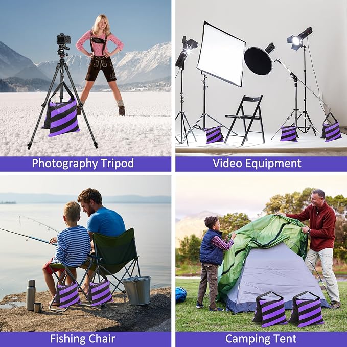 4 Packs Purple Sandbag Weight Bags - Image 6