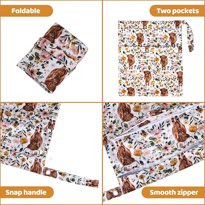 2pcs Cloth Diaper Wet Dry Bags Waterproof Reusable - Image 3