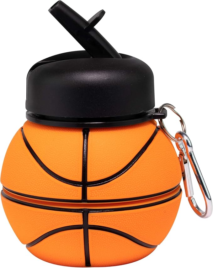 Maccabi Art Clip-On Collapsible BPA-Free Silicone Basketball Water Bottle - Image 3