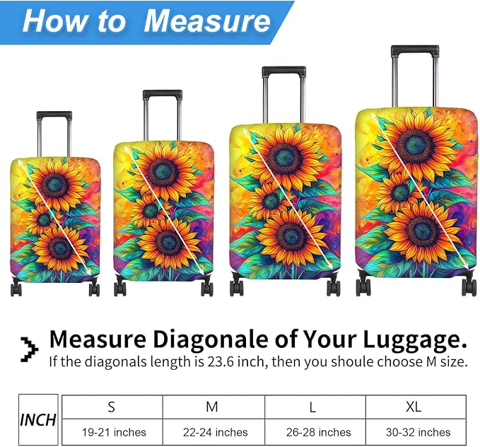 Luggage Cover Protector for 26-28 Inch Suitcases, TSA Approved Elastic Travel - Image 2