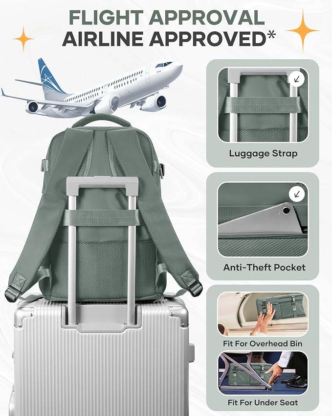 Travel Backpack for Women Airline Approved Carry on Backpack for Airplanes - Image 7