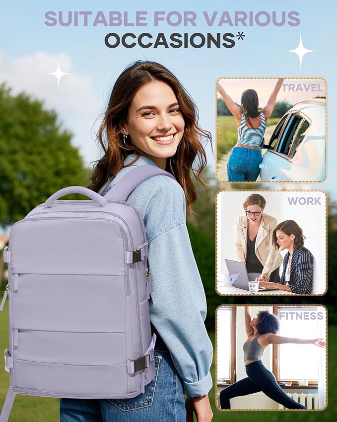 coofay Large Carry On Backpack Flight Approved Personal Item Travel Backpack - Image 9
