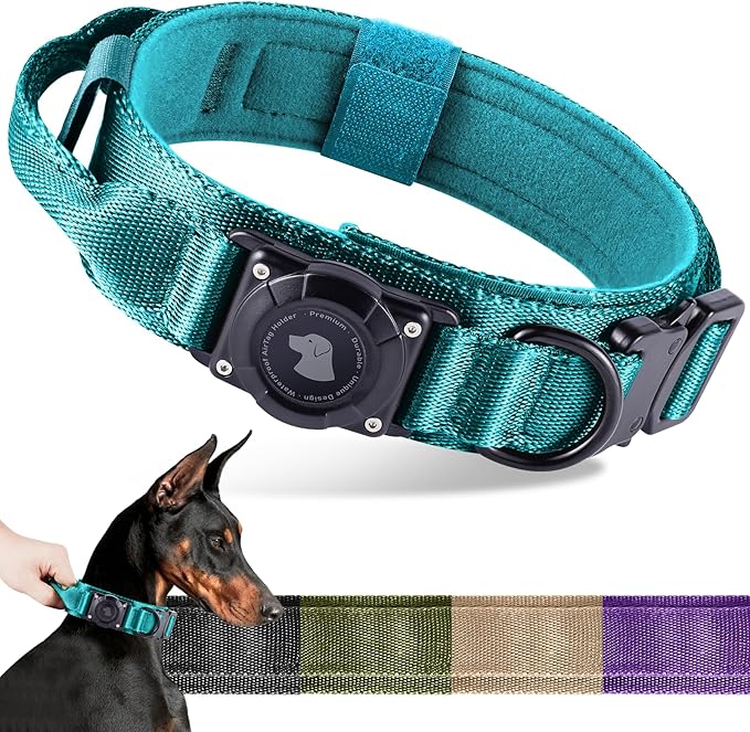 2026 Upgrade Waterproof AirTag Dog Collar, Military Tactical Dog Collar by ODOKELE