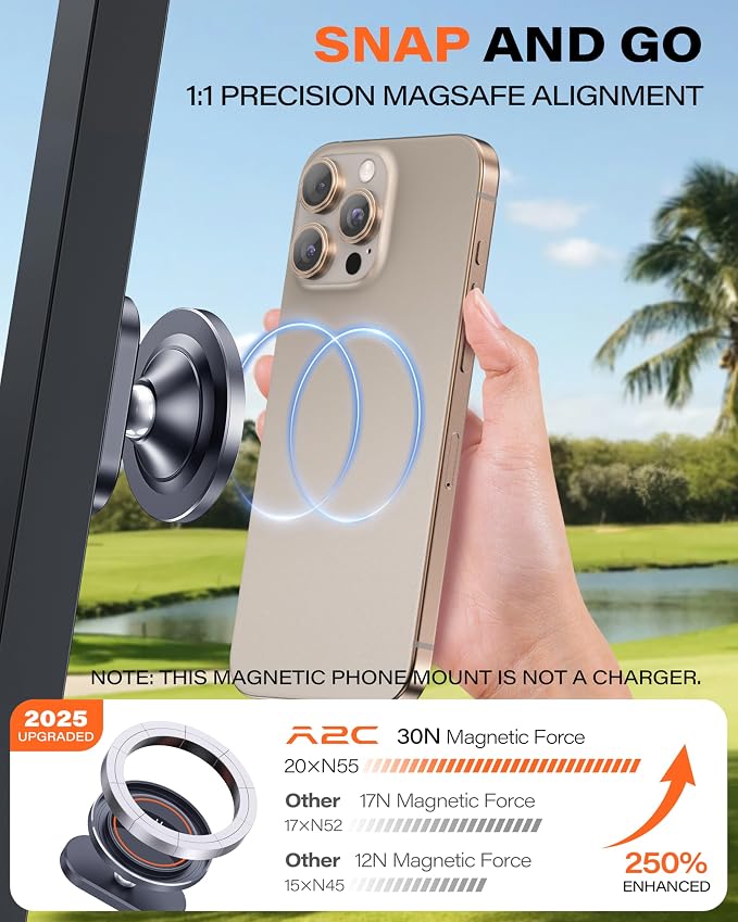 A2C Alloy Magnetic Golf Cart Phone Holder - Image 5