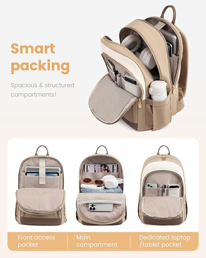 LOVEVOOK Laptop Backpack for Women, 15.6 inch Waterproof College Backpack Woman - Image 2