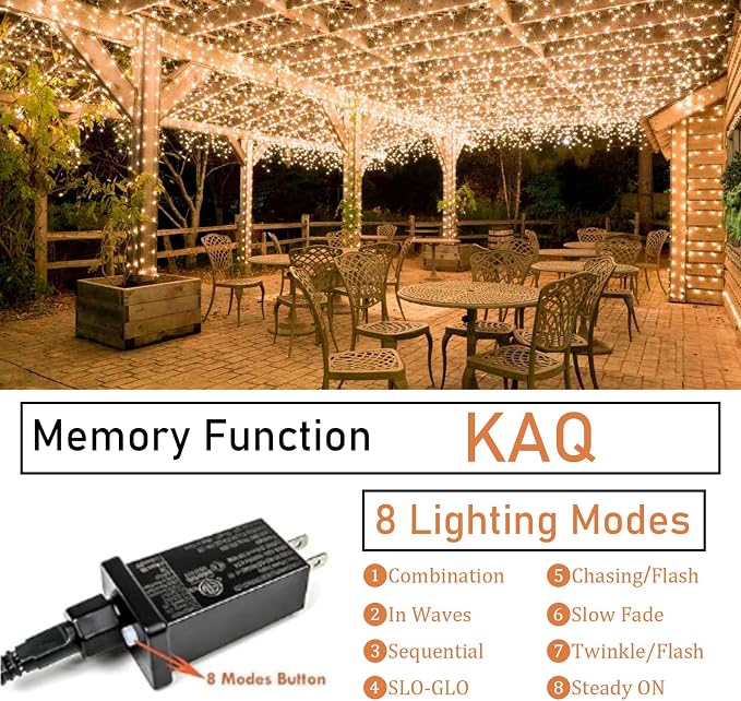 66FT 200LED Christmas String Lights Outdoor/Indoor, Extendable Twinkle Fairy - Image 5