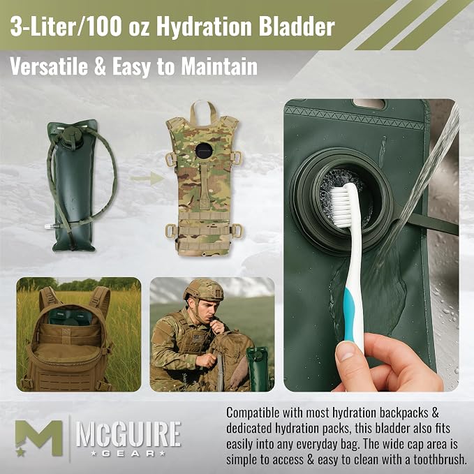 M MCGUIRE GEAR Hydration Bladder, 3L/100 oz. Water Bladder, Leak Proof - Image 5