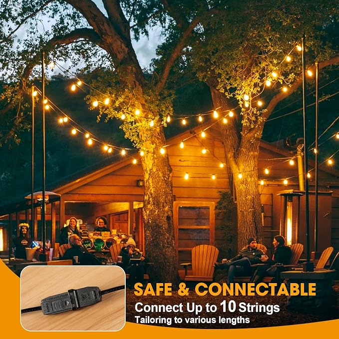 GvvooHome S14 LED Outdoor String Lights 150FT Patio Lights Outdoor Waterproof - Image 7