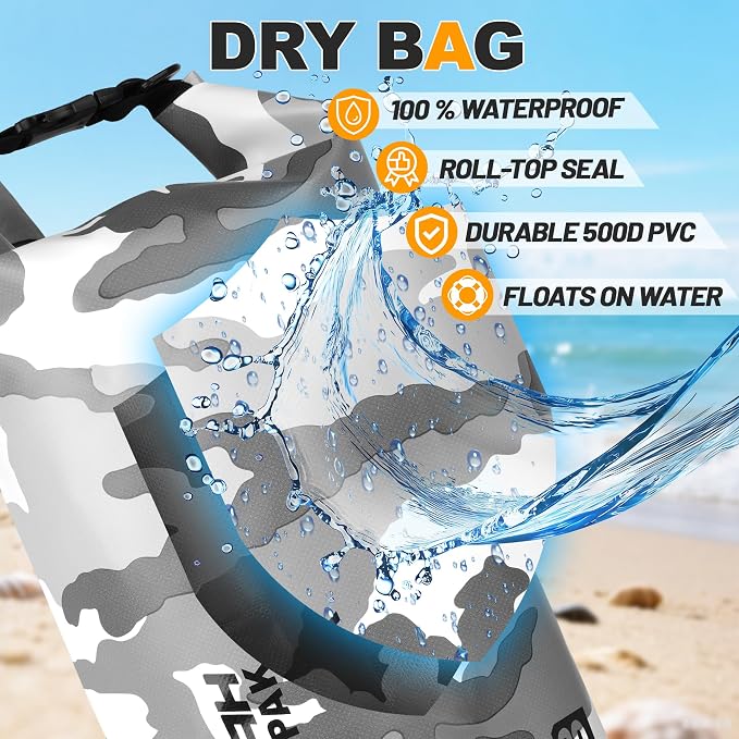 Waterproof Dry Bag, 5L/10L/20L/30L/40L Roll Top Lightweight Storage Backpack - Image 6